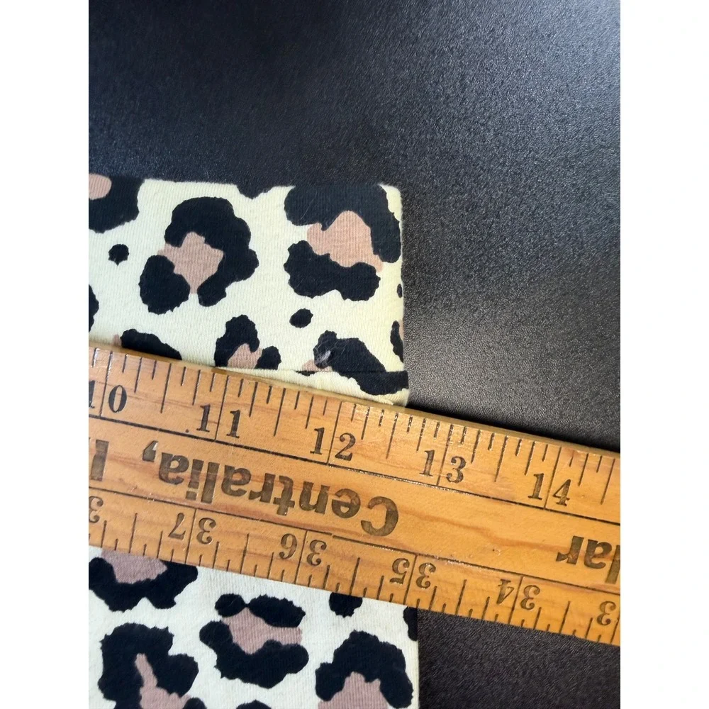 Converse Girls Leopard Star Print Leggings Natural Tan Black L 12-13Y NWT J9
